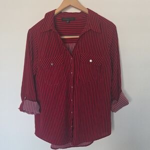 Adrienne Vittadini Striped Button-Up Shirt